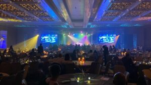 Corporate holiday party at the Marriot Hotel ballroom in Washington DC
