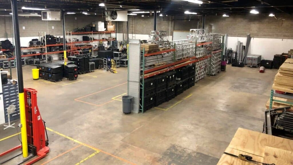 The Klassic Sound and Stage warehouse is always clean and ready for the next event!