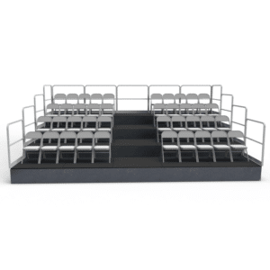 Klassic sound and stage provides tiered riser rentals for events that require stadium seating or choral riser rentals.