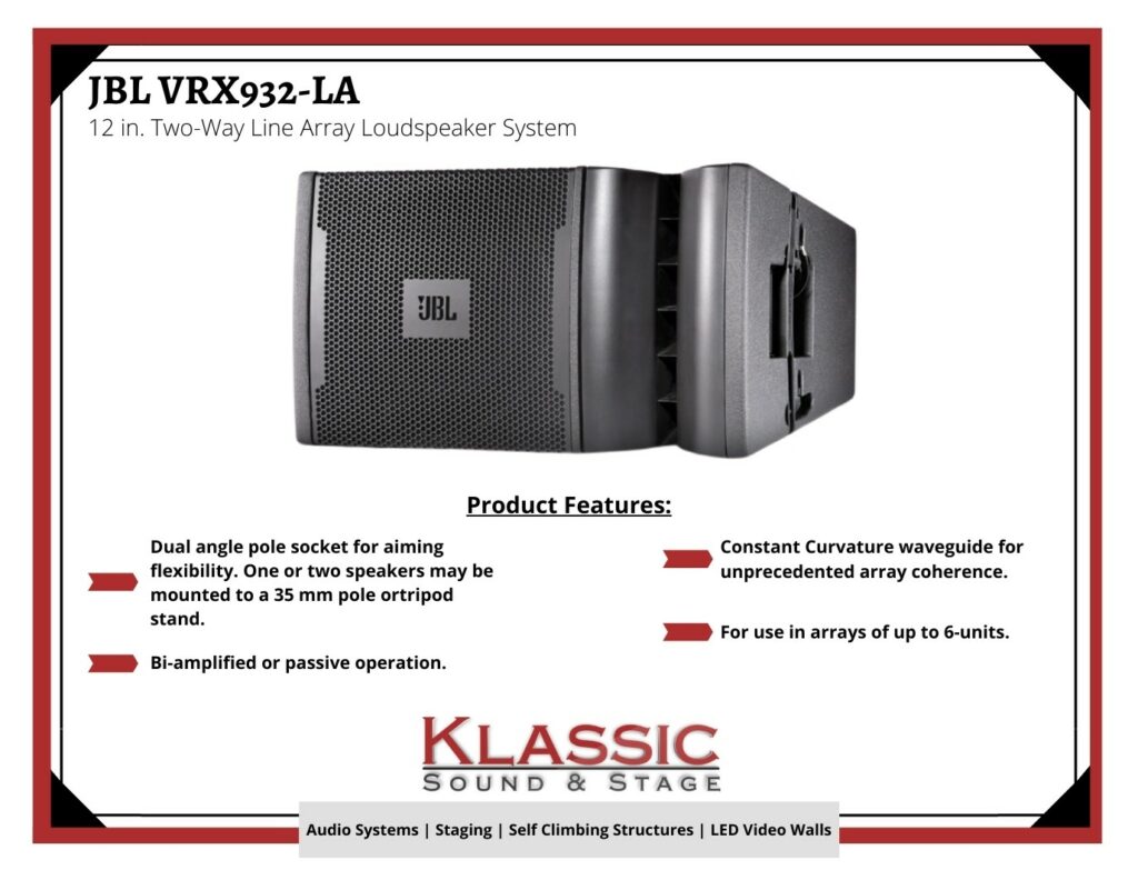 Klassic Sound and stage created a product feature for our curved array sound system that we use for all kinds of special events, speeches, marches, and concerts.